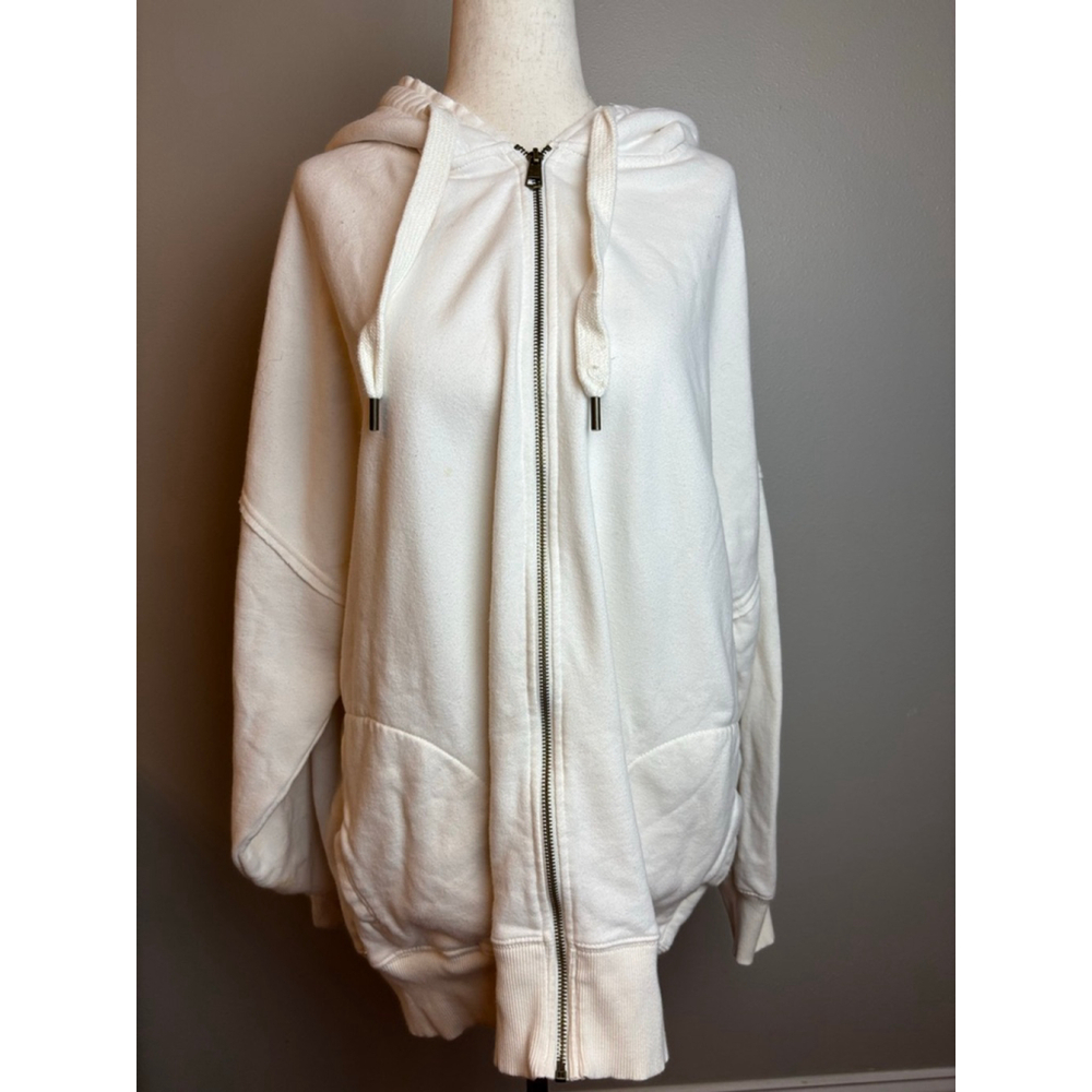 American Eagle White Full-Zip Hoodie L like new preppy boho casual cute ae